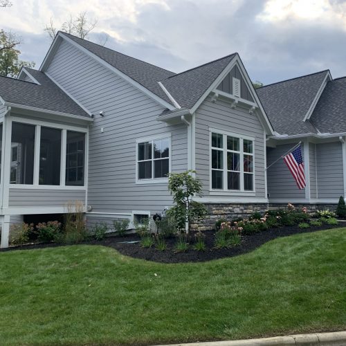 gray house side yard